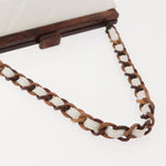 Chanel Wooden Frame Striped Shoulder Bag Leather - image 7