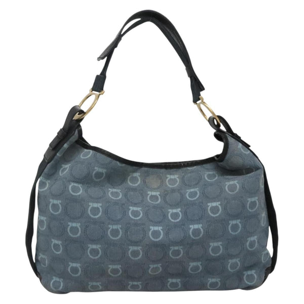 Salvatore Ferragamo Gancini Shoulder Bag Canvas