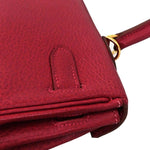 Hermes Kelly Handbag Red Clemence with Gold Hardware 35 - image 12