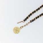 Chanel Vintage Logo Chain Belt Metal and Leather - image 9