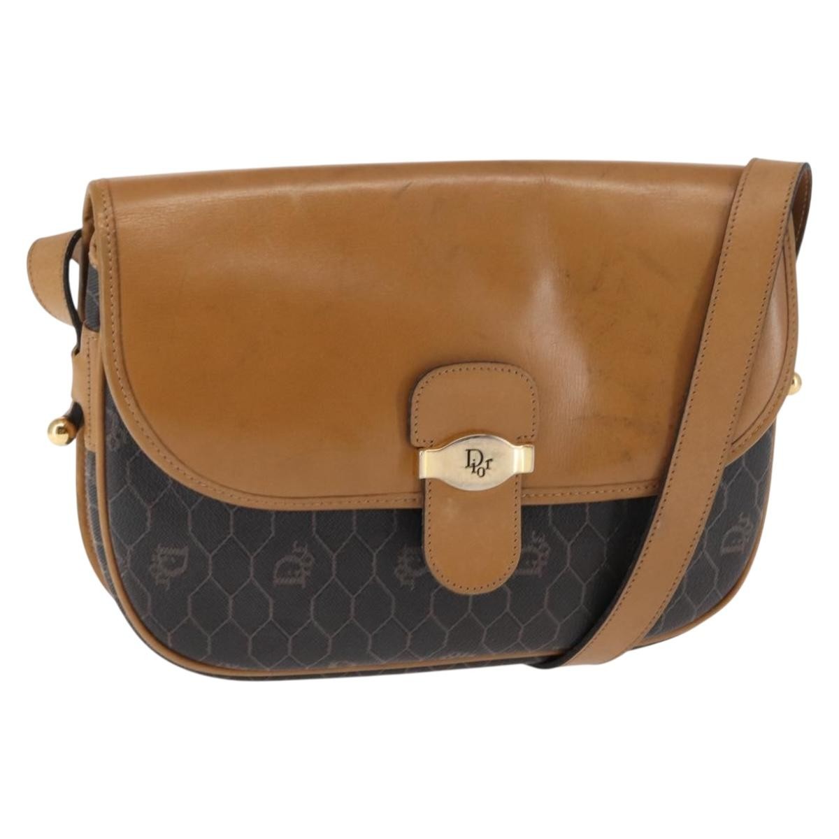 Christian Dior Vintage Honeycomb Shoulder Bag Canvas and Leather - image 1
