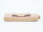 Prada Bow Zip Around Wallet Saffiano Leather Long - image 10