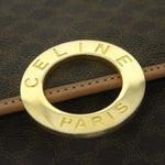 Celine Vintage Macadam Circle Logo Shoulder Bag Canvas and Leather - image 12
