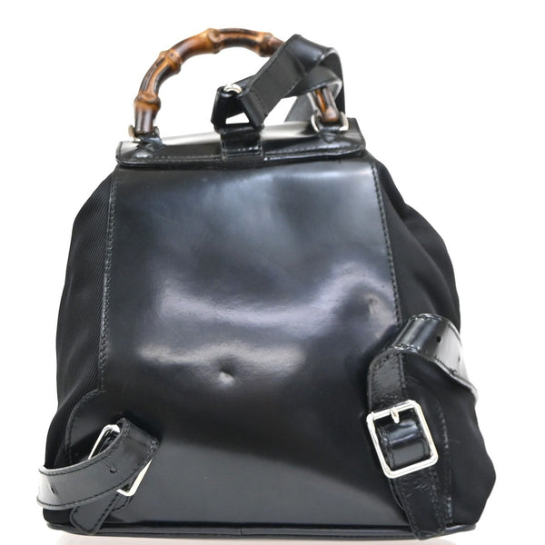 Gucci Vintage Bamboo Backpack Nylon and Patent Leather Mini