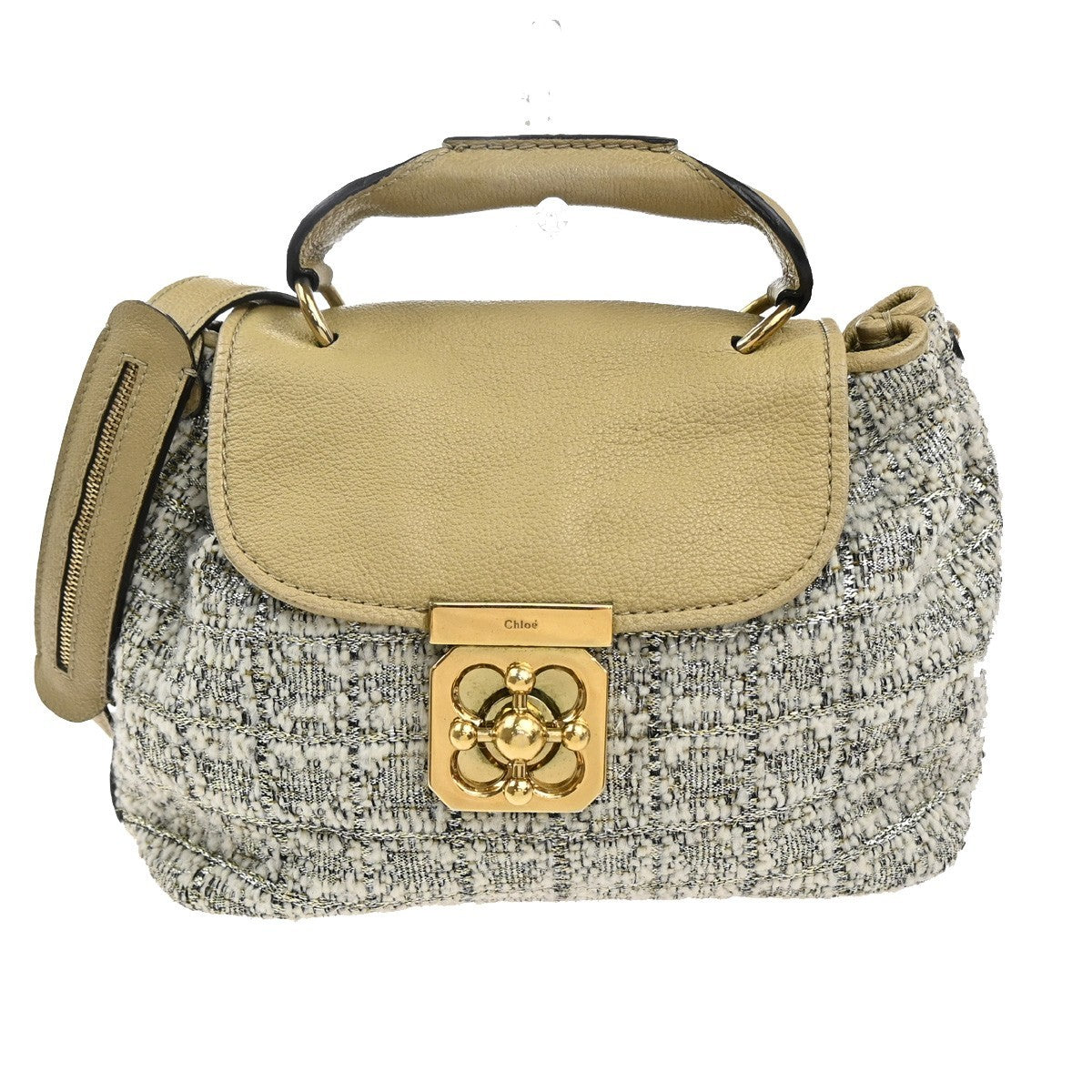 Chloe Elsie Shoulder Bag Tweed Leather - image 1