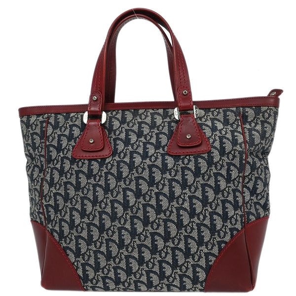 Christian Dior Vintage Trotter Zip Tote Diorissimo Canvas Medium