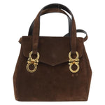 Salvatore Ferragamo Gancini handbag Suede - image 1