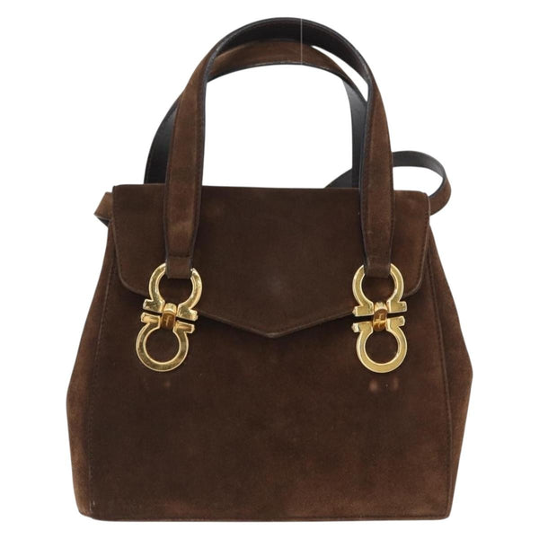 Salvatore Ferragamo Gancini handbag Suede - image 1