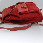 Gucci Vintage Bamboo Backpack Suede and Leather - image 4