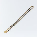 Chanel Vintage Logo Chain Belt Metal and Leather - image 1