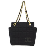 Chanel Chocolate Bar Chain Tote Quilted Jersey Small - image 1