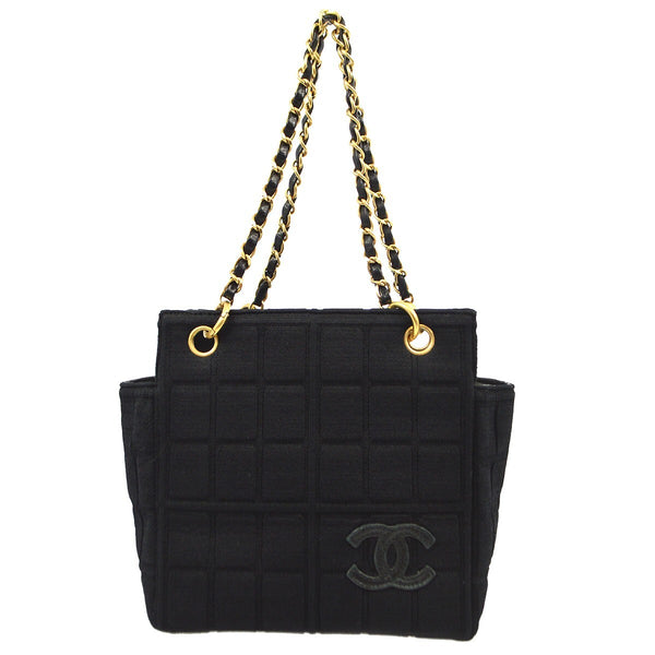 Chanel Chocolate Bar Chain Tote Quilted Jersey Small - image 1