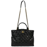 Chanel Gold Bar Tote Quilted Aged Calfskin Small - image 1