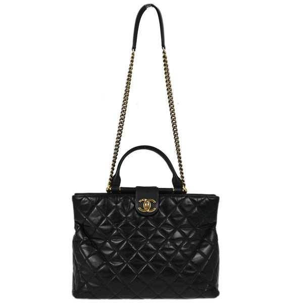 Chanel Gold Bar Tote Quilted Aged Calfskin Small - image 1