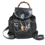 Gucci Vintage Bamboo Backpack Nylon and Patent Leather Mini - image 1