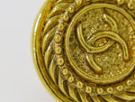 Chanel Vintage CC Logo Round Clip on Earrings Textured Metal - image 7
