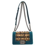 Chanel Boy Flap Bag Quilted Tweed with Velvet Small - image 1