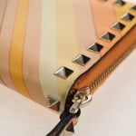 Valentino Garavani Rockstud Zip Around Wallet Striped Leather - image 10