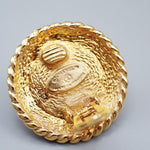 Chanel Vintage Round Chain Clip-On Earrings Metal with Faux Pearl - image 5