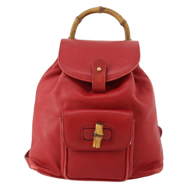 Gucci Vintage Bamboo Backpack Leather Mini - image 1