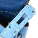 Hermes Kelly Handbag Blue Epsom with Palladium Hardware 35 - image 10
