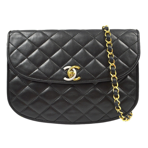 Chanel Vintage Round Flap Bag Quilted Lambskin Small - image 1