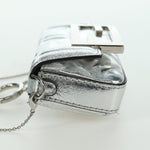 Fendi Chain Baguette Charm Bag Zucca Embossed Leather Nano - image 3