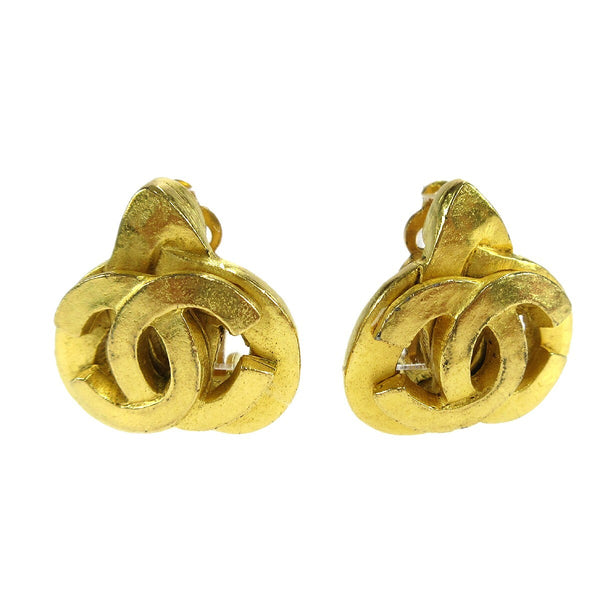 Chanel Vintage CC Heart Clip-On Earrings Metal Small - image 1