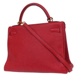 Hermes Kelly Handbag Red Togo with Gold Hardware 32 - image 2