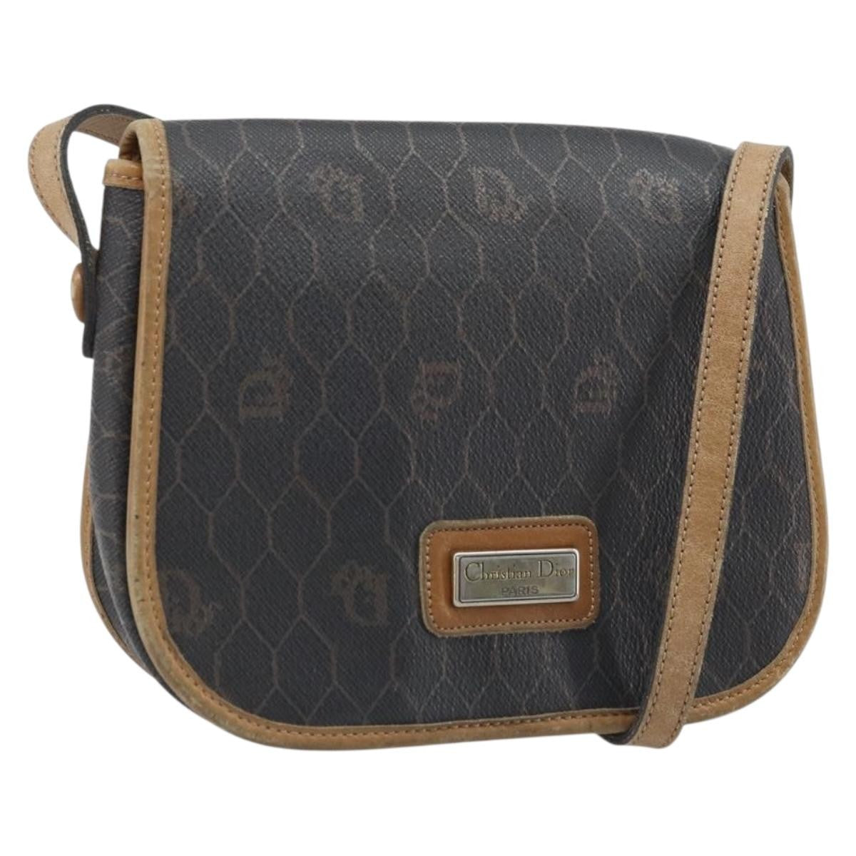 Christian Dior Vintage Honeycomb Flap Crossbody Bag Canvas and Leather - image 1