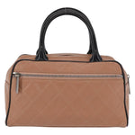 Chanel Embossed Logo Bowler Bag Quilted Caviar Small - image 2