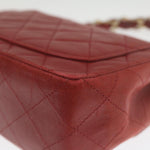 Chanel Vintage Square Chain Handle Flap Bag Quilted Lambskin Mini - image 11