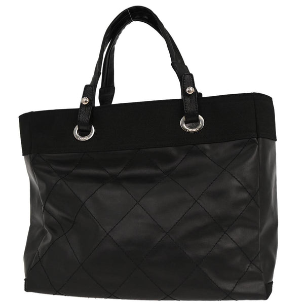 Chanel Biarritz Tote Quilted Coated Canvas Large