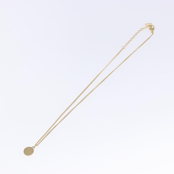 Christian Dior Vintage Logo Round Pendant Necklace Metal