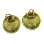Chanel CC Button Clip-On Earrings Metal - image 3