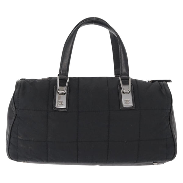 Chanel Square Stitch Boston Bag Quilted Nylon Large