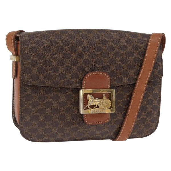 Celine Vintage Horse Carriage Macadam Shoulder Bag Canvas - image 1