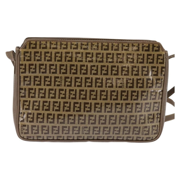 Fendi Vintage Zip Crossbody Bag Zucchino Canvas Medium