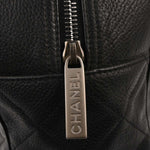 Chanel Embossed Logo Bowler Bag Quilted Caviar Small - image 8