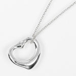 Tiffany & Co. Elsa Peretti Open Heart Pendant Necklace Sterling Silver with Pink Sapphire 16mm - image 2