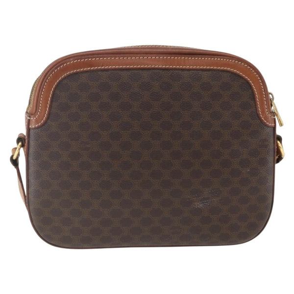 Celine Vintage Macadam Shoulder Bag Canvas and Leather