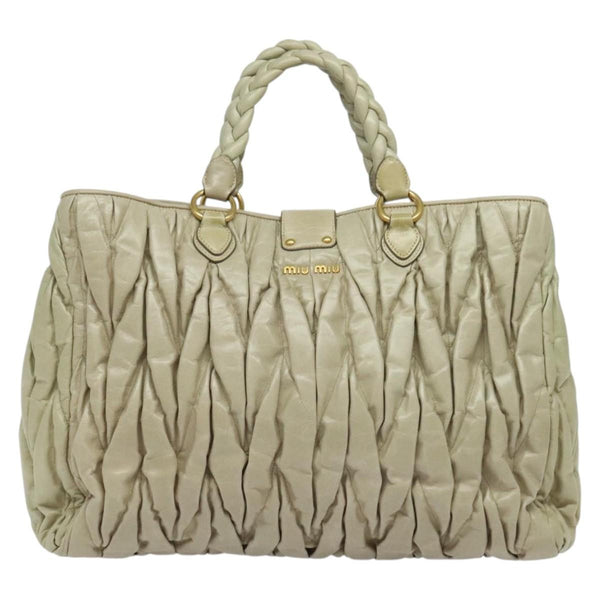 Miu Miu Coffer Convertible Satchel Leather