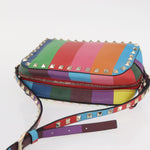Valentino Garavani Rockstud 1973 Camera Crossbody Bag Striped Leather - image 17