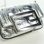 Fendi Chain Baguette Charm Bag Zucca Embossed Leather Nano - image 18