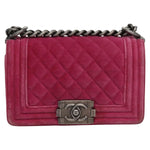 Chanel Boy Flap Bag Quilted Velvet Old Medium - image 13