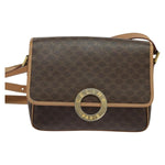 Celine Vintage Macadam Circle Logo Shoulder Bag Canvas and Leather - image 1