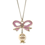 Chanel CC Bow Necklace Gold-plated with Artificial pearl - image 2