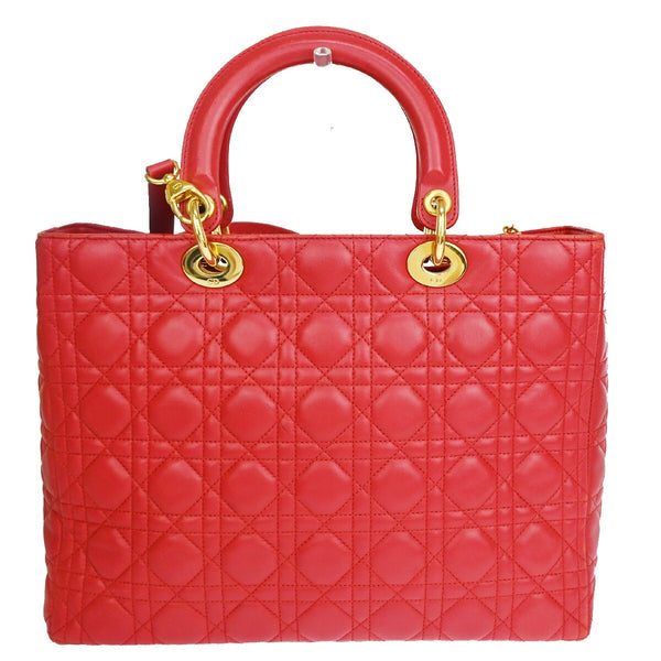 Christian Dior Vintage Lady Dior Bag Cannage Quilt Lambskin Medium