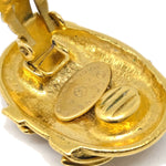 Chanel Vintage CC Button ovales Clip-On Earrings Gold-plated - image 4