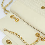 Bally Vintage Chain Shoulder Bag Quilted Leather - image 18